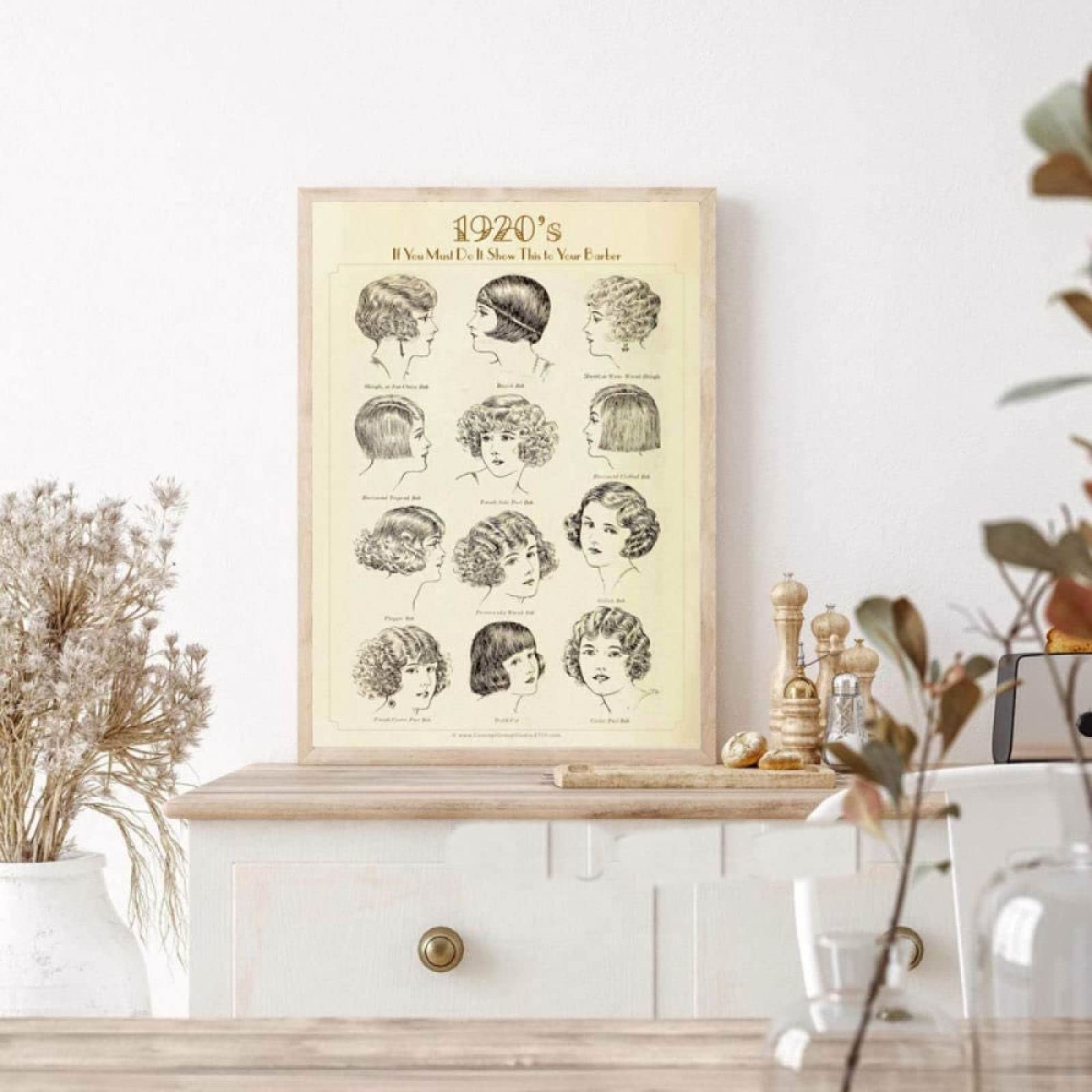 Amazon｜1920年代のヘアスタイルスケッチポスタープリントヴィンテージ